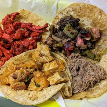 Tacos El Regio signature dishes Tacos de Trompo (Al Pastor)Bistec TacosGringas﻿﻿﻿